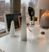 Load image into Gallery viewer, Artisan Handcrafted Selenite Obelisk 10”-12”