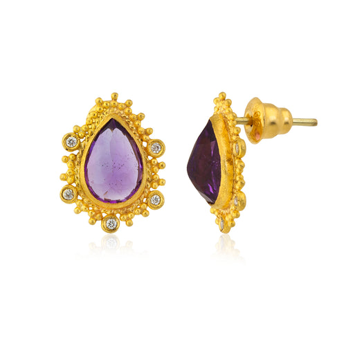 Love X Luxury Exclusive 24K Gold with Amethyst Earrings
