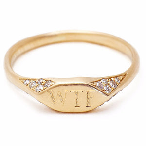 VANESSA LIANNE Pave Diamond Signet Ring